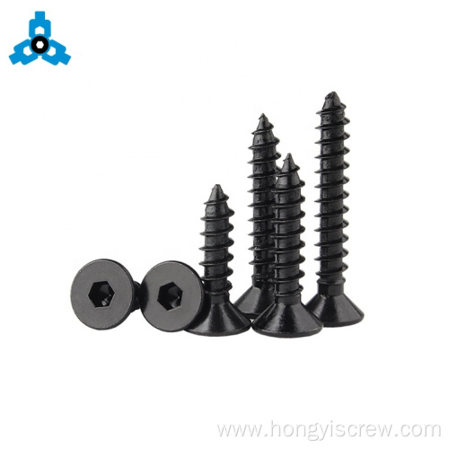 Black Zinc Hex Socket Flat Head Self-Tapping Screws